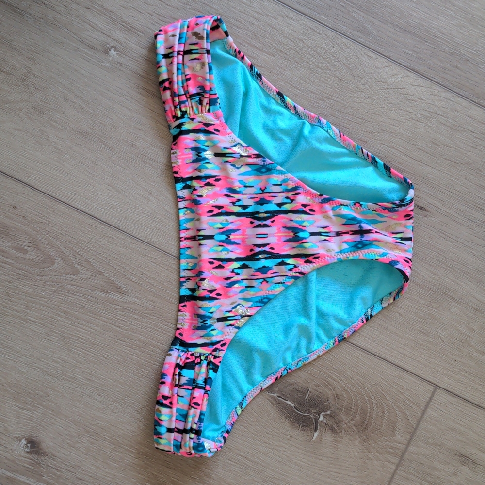 Shade & Shore multicolored with gold bikini bottom size small
